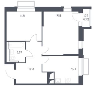 Квартира 53,5 м², 2-комнатная - изображение 1