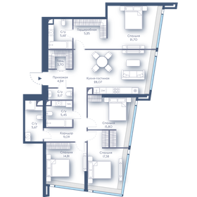 Квартира 139 м², 4-комнатная - изображение 1