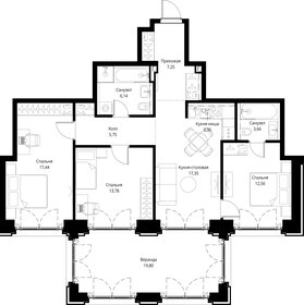 Квартира 106,1 м², 3-комнатная - изображение 2