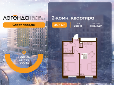 Квартира 36,3 м², 2-комнатная - изображение 1