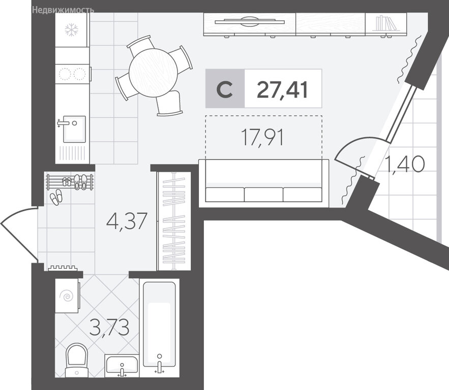 Варианты планировок ЖК «Скандиа. Квартал в Комарово Парк» - планировка 2