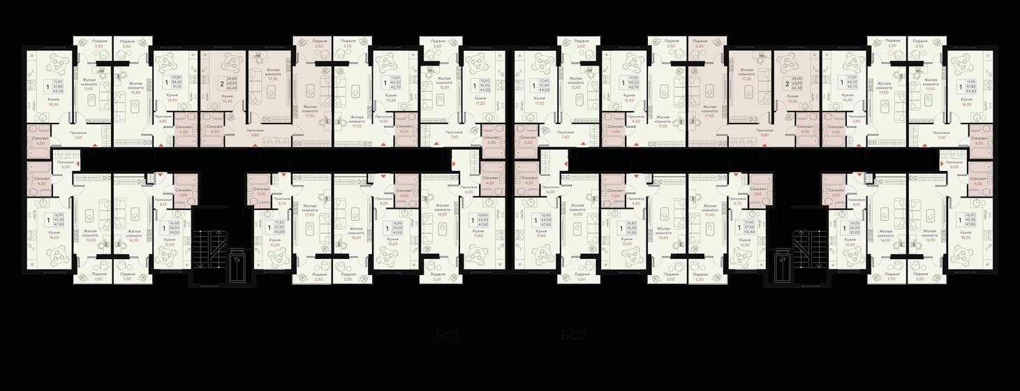 48,2 м², 1-комнатная квартира 5 302 000 ₽ - изображение 110