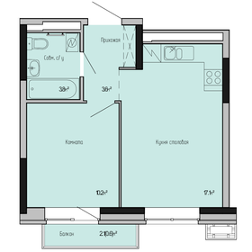 Квартира 35,3 м², 1-комнатная - изображение 1