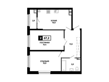 Квартира 67,2 м², 2-комнатная - изображение 1
