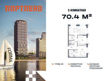 Квартира 70,4 м², 2-комнатная - изображение 1