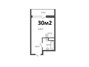 Квартира 30 м², 1-комнатная - изображение 1