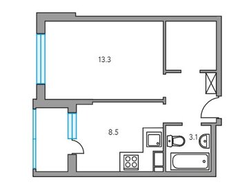 Квартира 35 м², 1-комнатная - изображение 1