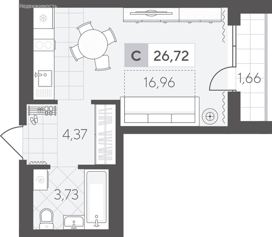 Варианты планировок ЖК «Скандиа. Квартал в Комарово Парк» - планировка 1