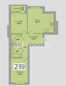 Квартира 59,7 м², 2-комнатная - изображение 1