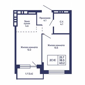 Квартира 40,2 м², 2-комнатная - изображение 1