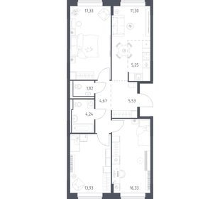 Квартира 80,4 м², 3-комнатная - изображение 1