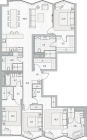 Квартира 146,7 м², 4-комнатная - изображение 1
