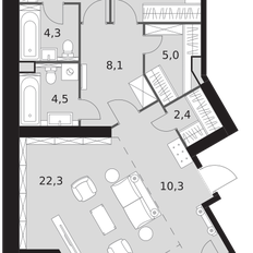 Квартира 113 м², 3-комнатная - изображение 3