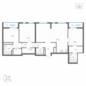 Квартира 107,8 м², 3-комнатная - изображение 1