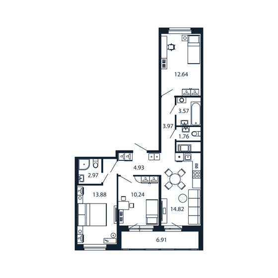 88,3 м², 3-комнатная квартира 24 903 794 ₽ - изображение 38