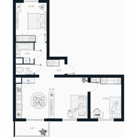 Квартира 63,2 м², 2-комнатная - изображение 1