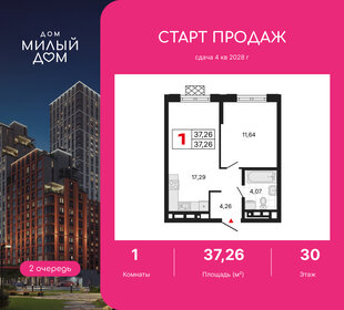 Квартира 37,3 м², 1-комнатная - изображение 1