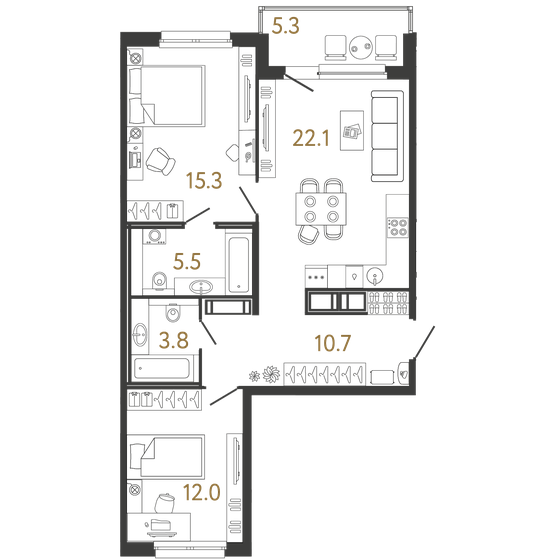 71,6 м², 2-комнатная квартира 25 500 000 ₽ - изображение 106