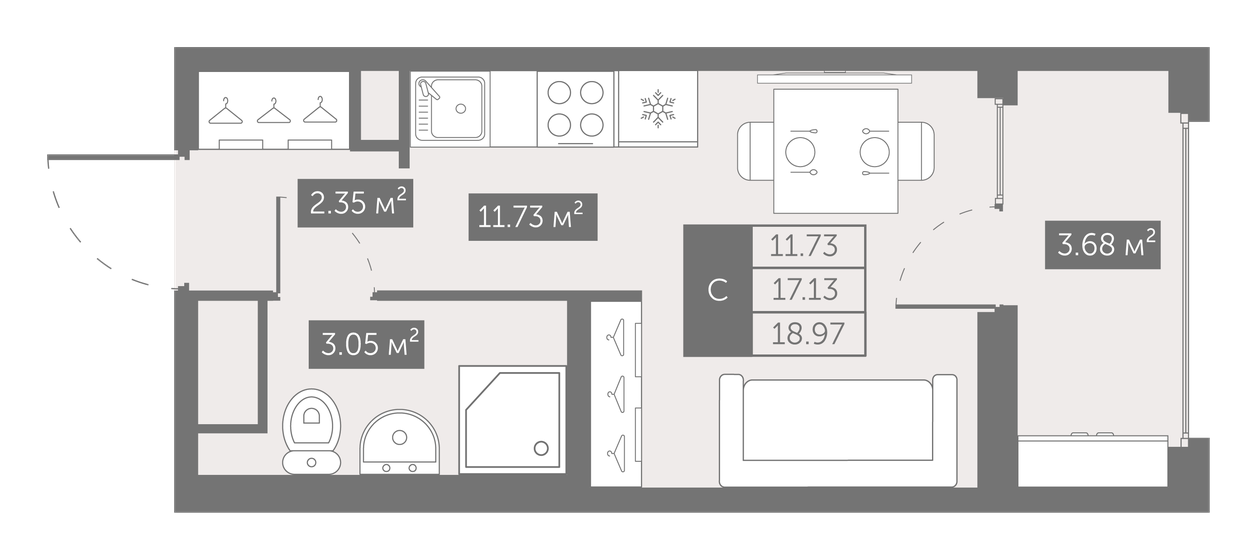 18,6 м², квартира-студия 4 200 000 ₽ - изображение 75