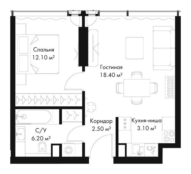 57,4 м², 2-комнатная квартира 27 900 000 ₽ - изображение 169