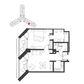 Квартира 64,6 м², 2-комнатные - изображение 1