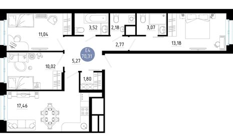 Квартира 70,3 м², 3-комнатная - изображение 1