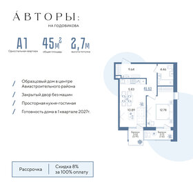 Квартира 45,6 м², 1-комнатная - изображение 1