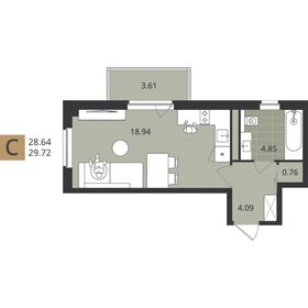 Квартира 28,7 м², студия - изображение 1