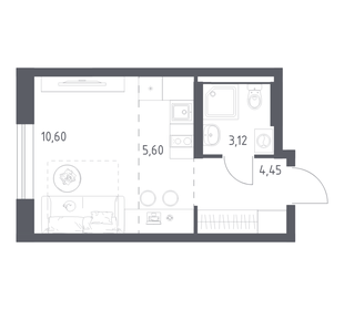 Квартира 23,8 м², студия - изображение 1