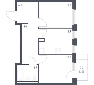 Квартира 44,3 м², 2-комнатная - изображение 1