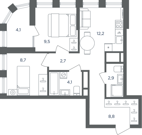 51 м², 2-комнатная квартира 10 656 450 ₽ - изображение 35
