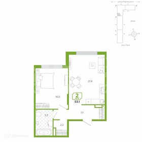 Квартира 53,1 м², 2-комнатная - изображение 1