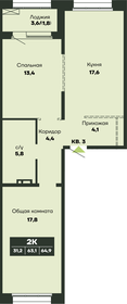 Квартира 64,9 м², 2-комнатная - изображение 1