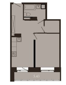 Квартира 44,2 м², 1-комнатная - изображение 1