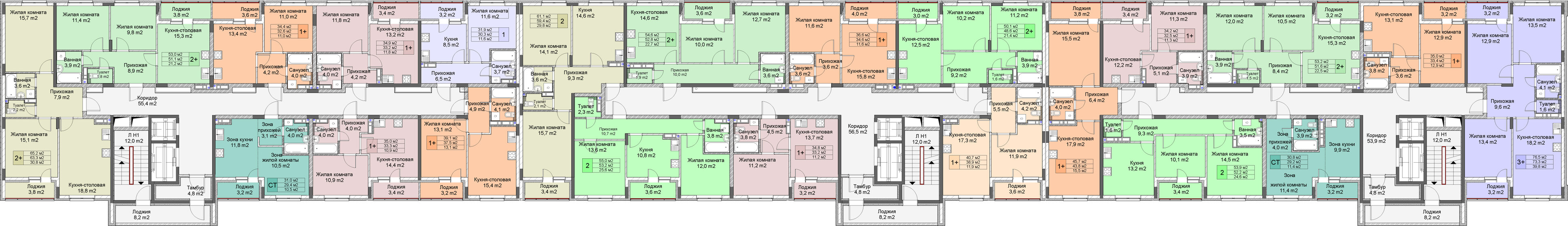 48,4 м², 1-комнатная квартира 9 500 000 ₽ - изображение 90