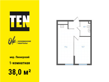 Квартира 38 м², 1-комнатная - изображение 1