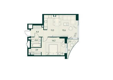 Квартира 49,9 м², 2-комнатная - изображение 1
