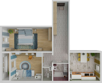 Квартира 66,7 м², 2-комнатная - изображение 1