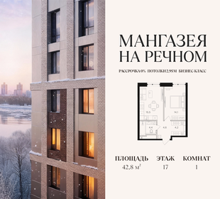 Квартира 42,8 м², 1-комнатная - изображение 1