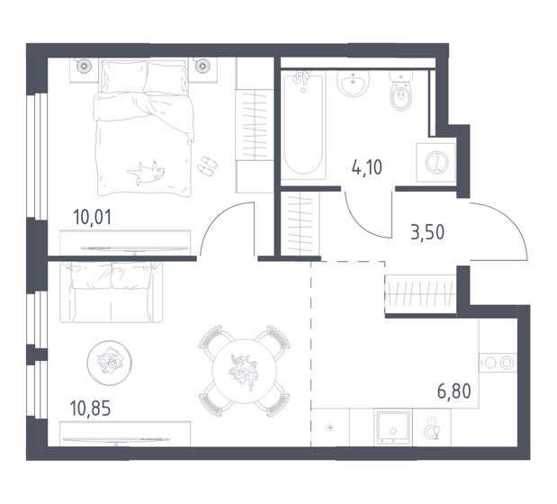 38,9 м², 1-комнатная квартира 6 500 000 ₽ - изображение 62