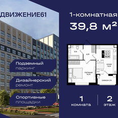 Квартира 39,8 м², 1-комнатная - изображение 2