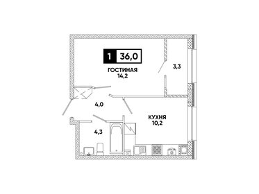 Квартира 36 м², 1-комнатная - изображение 1
