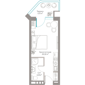 Квартира 29,9 м², студия - изображение 1