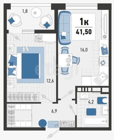 Квартира 39,3 м², 1-комнатная - изображение 1