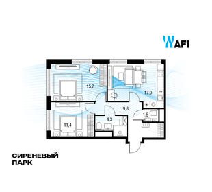 Квартира 59,8 м², 3-комнатная - изображение 1