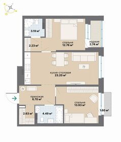 Квартира 73,5 м², 2-комнатная - изображение 1