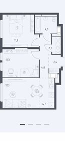 Квартира 52 м², 3-комнатная - изображение 1