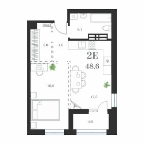 Квартира 51,7 м², 1-комнатная - изображение 1