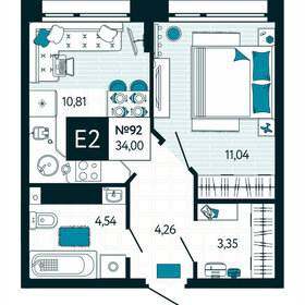 Квартира 34 м², 1-комнатная - изображение 1