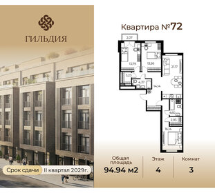 Квартира 94,9 м², 3-комнатная - изображение 1